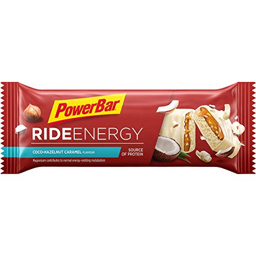 PowerBar Ride Energy Coco Hazelnut Caramel 18x55g - Barra de Proteínas de Carbohidratos + Magnesio