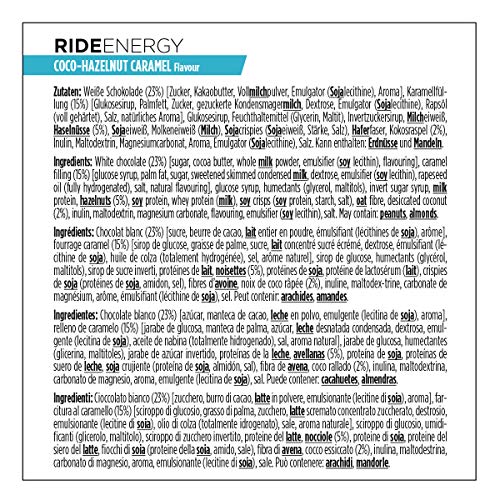 PowerBar Ride Energy Coco Hazelnut Caramel 18x55g - Barra de Proteínas de Carbohidratos + Magnesio