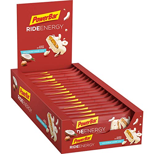 PowerBar Ride Energy Coco Hazelnut Caramel 18x55g - Barra de Proteínas de Carbohidratos + Magnesio