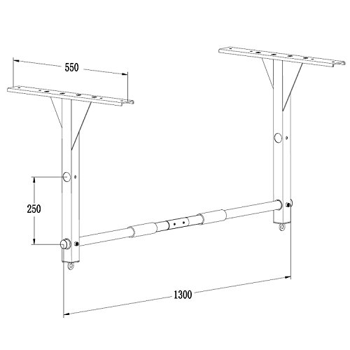 POWRX - Barra Dominada I Pull Up - Barra de Techo para Montaje I Soporta hasta 100 kg I Fácil Instrucciones de Montaje fijación