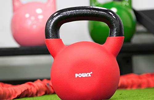 POWRX - Kettlebell Hierro Fundido 4-30 kg - Pesa Rusa con Revestimiento de Neopreno (20 kg)