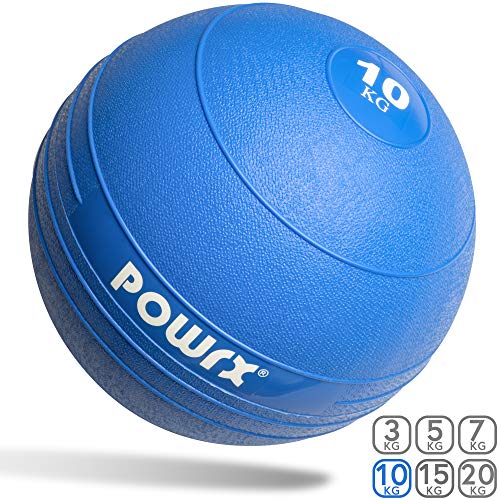 POWRX - Slam Ball Balón Medicinal 3-20 kg - Ideal para Ejercicios de Entrenamiento Funcional - (10 kg/BLU)