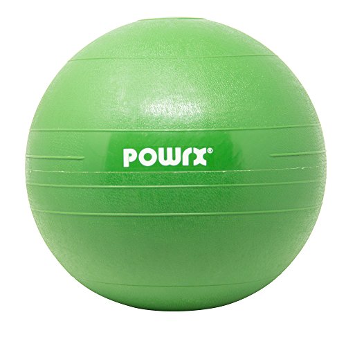 POWRX Slam Ball Balón Medicinal 7 kg - Ideal para Ejercicios de »Functional Fitness«, fortalecimiento y tonificación Muscular - Contenido de Arena y Efecto Anti-Rebote + PDF Workout (Verde Claro)