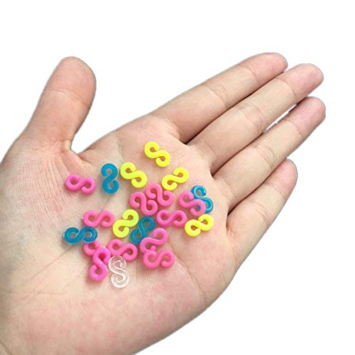 PPX 200 Piezas Loom Bands Telar S Clips del Arco Iris de Colores Refill S-Clips Compatibles con Conexión Pulseras de la Joyería Que Hace la Herramienta Telar Band Kit de Pulseras de Goma