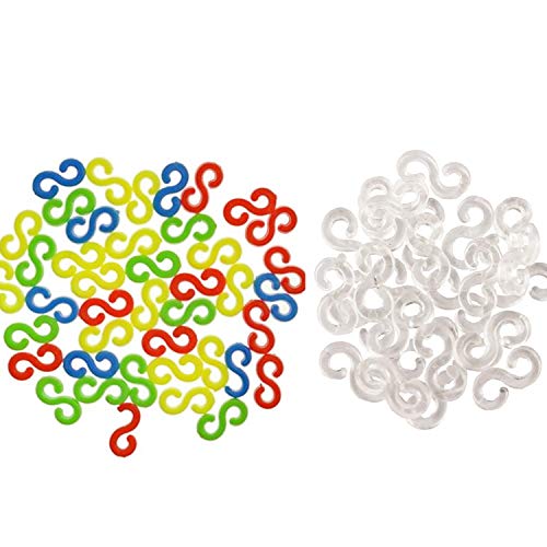 PPX 200 Piezas Loom Bands Telar S Clips del Arco Iris de Colores Refill S-Clips Compatibles con Conexión Pulseras de la Joyería Que Hace la Herramienta Telar Band Kit de Pulseras de Goma