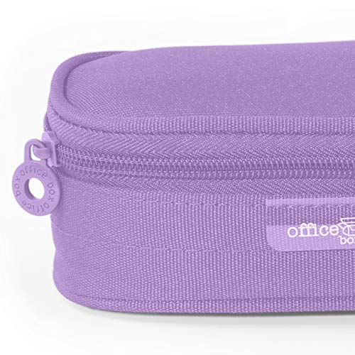 PracticOffice - Estuche Multiuso Megapak Oval para Material Escolar, Neceser de Viaje o Maquillaje. Medida 22 cm. Color Violeta