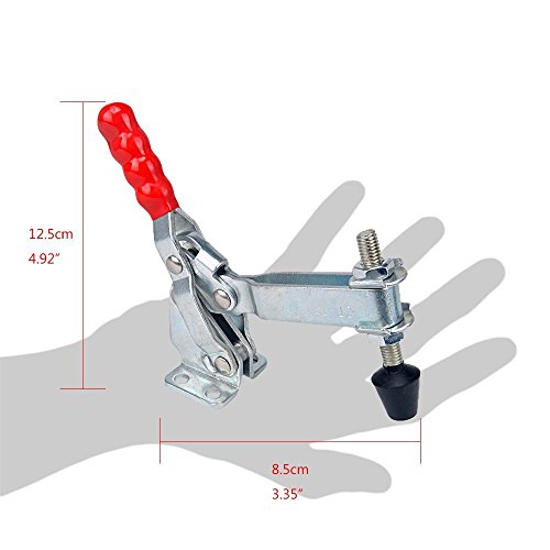 Prensa vertical Imagine, de liberación rápida, 227 kg, capacidad de agarre antideslizante, Herramienta de mano roja horizontal