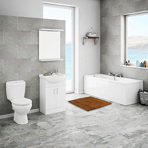 PrimeMatik - Tarima para Ducha y baño Cuadrada 61 x 61 cm de Madera de Teca certificada