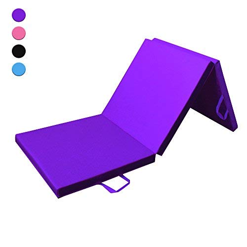 PRISP Colchoneta de Espuma 180 cm, Triple Plegable, para Gimnasia, Fitness, Yoga, aeróbics y Ejercicio para casa e Interiores; Largo: 180cm, Ancho: 60 cm, Grueso: 5 cm