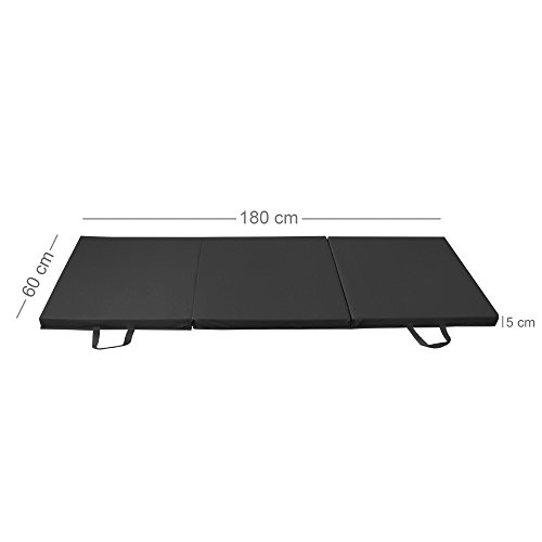 PRISP Colchoneta de Espuma 180 cm, Triple Plegable, para Gimnasia, Fitness, Yoga, aeróbics y Ejercicio para casa e Interiores; Largo: 180cm, Ancho: 60 cm, Grueso: 5 cm