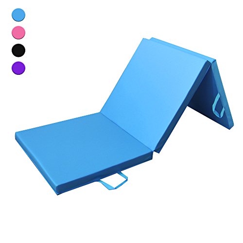 PRISP Colchoneta de Espuma 180 cm, Triple Plegable, para Gimnasia, Fitness, Yoga, aeróbics y Ejercicio para casa e Interiores; Largo: 180cm, Ancho: 60 cm, Grueso: 5 cm