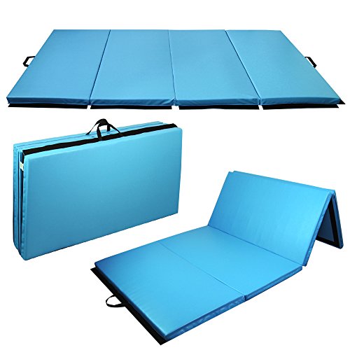 PRISP Colchoneta de Gimnasia 240 cm Plegable de Suave Espuma antiderrapante para Ejercicio Fitness y Gimnasia en Interiores y en casa; Largo: 240cm, Ancho: 120 cm, Grueso: 5 cm