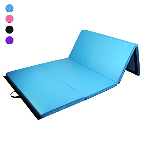 PRISP Colchoneta de Gimnasia 240 cm Plegable de Suave Espuma antiderrapante para Ejercicio Fitness y Gimnasia en Interiores y en casa; Largo: 240cm, Ancho: 120 cm, Grueso: 5 cm