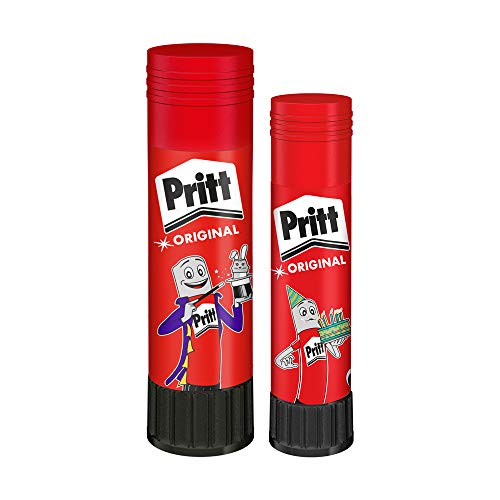 Pritt Barra Adhesiva, pegamento infantil seguro para niños para hacer manualidades, cola universal de adhesión fuerte para estuche y oficina, 1x11 g y 1x22 g Pritt Stick