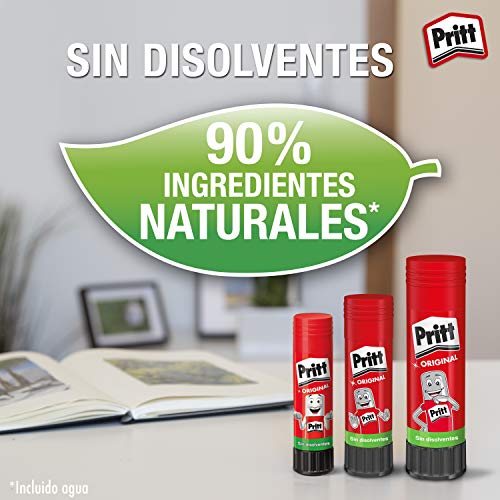 Pritt Barra Adhesiva, pegamento infantil seguro para niños para manualidades, cola universal de adhesión fuerte para estuche escolar y oficina, 2+1 x 22 g Pritt Stick