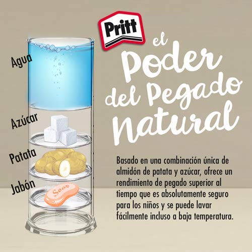 Pritt Barra Adhesiva, pegamento infantil seguro para niños para manualidades, cola universal de adhesión fuerte para estuche escolar y oficina, 3+1 x 11 g Pritt Stick