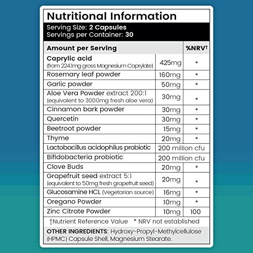 Probiótico Natural Cándida Support - Mejora Flora Intestinal y Sistema Inmunológico, Regula Niveles de Cándida, Con Lactobacillus Acidophilus y Bífidobacterias, Reduce Candidiasis, 60 Cápsulas