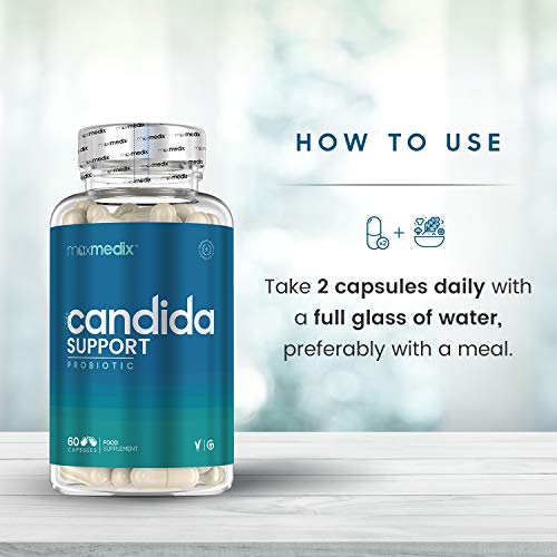 Probiótico Natural Cándida Support - Mejora Flora Intestinal y Sistema Inmunológico, Regula Niveles de Cándida, Con Lactobacillus Acidophilus y Bífidobacterias, Reduce Candidiasis, 60 Cápsulas