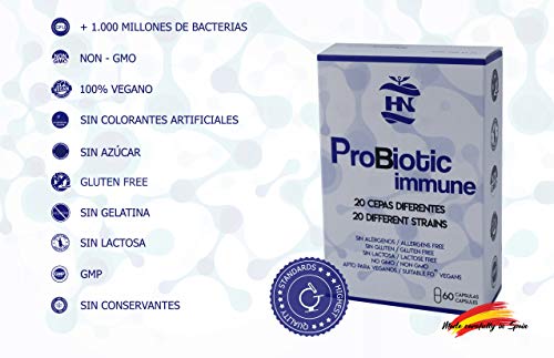 Probiótico Probiótico Inmune - Suplemento probiótico 60 Cápsulas con 20 cepas diferentes