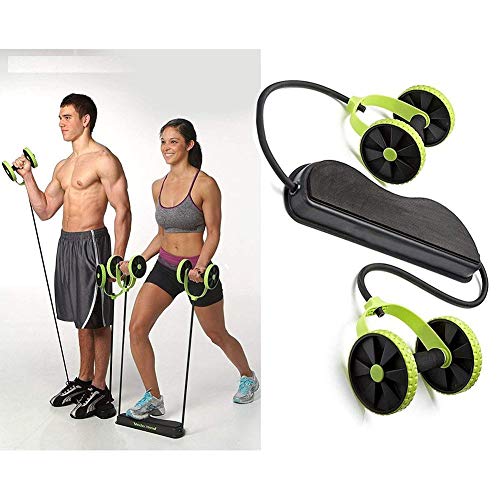 Professional AB Wheel Roller Admite Hombres Mujer Fitness Entrenador Abdominal ABS Kit de Entrenamiento Bandas de Resistencia Ejercicio Multifunción Crossfit Ejercicio