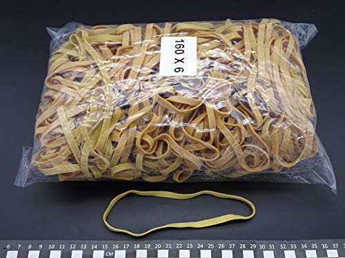 Progom - Gomas Elasticas - 160(Ø102)mm x 6 mm- natural - bolsa de 1kg