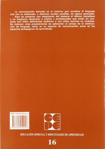 Programa Elemental de Comunicación Bimodal. Para padres y educadores: 16 (Educación especial y dificultades de aprendizaje)
