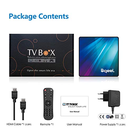 【Promoción】 Android 9.0 TV Box 【4GB RAM+64GB ROM】 Android TV Box RK3318 Quad-Core 64bit Cortex-A53 Soporte 2k*4K, WiFi 2.4G/5G,BT 4.0 , USB 3.0 Smart TV Box