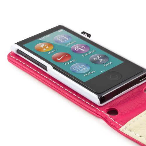 proporta® Funda con Tapa per Apple iPod Nano 7G de Piel sintética, Diseño Anti-Shock, Rosa