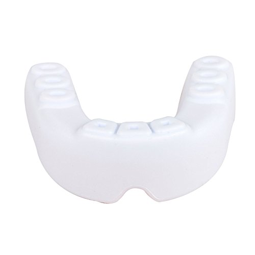 Protector de boca, dientes pantalla con material de silicona médica Fit para MMA/boxeo Rugby/bandera/fútbol/lacrosse/Baloncesto/Grinding dientes, blanco y rojo