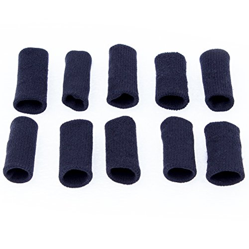 Protector de Dedos,Diealles Dedo Manga Protector Elástico Vendas Bandas Finger Guard para Baloncesto Voleibol Bádminton - 10PCS (Negro)