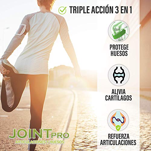 Protege y repara Articulaciones y Músculos | Elimina el Dolor, la Inflamación y Previene Lesiones | Acción Antiinflamatoria y Analgésica | Glucosamina + Condroitina + Colágeno + Calcio | 60 Caps.