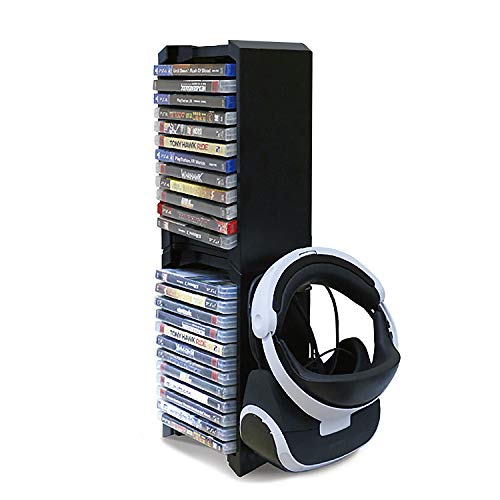 PS4 Game Storage Tower - Universal Games Storage Tower - PS4 y Xbox One Game Storage Rack almacena 24 juegos o Blu-Rays y gafas PS4 VR