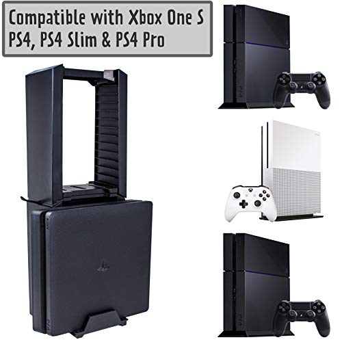 PS4 Game Storage Tower - Universal Games Storage Tower - PS4 y Xbox One Game Storage Rack almacena 24 juegos o Blu-Rays y gafas PS4 VR