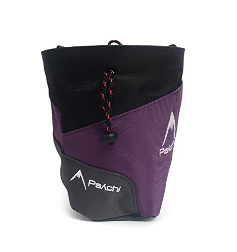 Psychi - Kit para Escalada en Bloque y Tradicional - Bolsa y Correa para la Cintura, Bola de magnesio y Cepillo - Morado