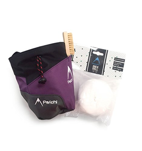 Psychi - Kit para Escalada en Bloque y Tradicional - Bolsa y Correa para la Cintura, Bola de magnesio y Cepillo - Morado