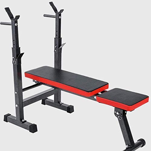 Pull-up bares jaula de sentadillas cama plegable multifunción pesas en banco squat rack Barra Conjunto de fitness equipo de entrenamiento de las heces (Color: Negro, Color: 111 * 57 * 105cm | Negro