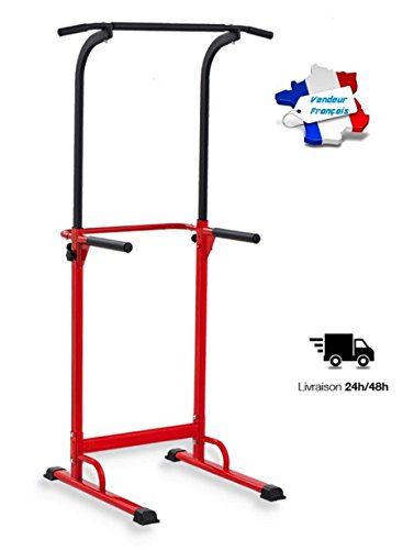 Pull up Fitness - Barra de tracción Ajustable para musculación multifunción, Color Rojo/Negro, tamaño Talla única, 107 x 38 x 9centimeters