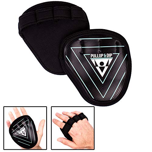 PULLUP & DIP Fitness Grip Pads, Guantes de Agarre Fitness, Musculación, 1 Par de Almohadillas de Agarre de Neopreno, Almohadillas de Entrenamiento como Alternativa a los Guantes de Entrenamiento