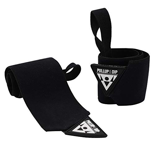 PULLUP & DIP Muñequeras Deportivas, Wrist Wraps para Fitness, Levantamiento, Calistenia, Crossfit, Powerlifting y Musculación, Estabilizadoras y Protectoras, Mujeres y Hombres (Pullup & Dip Branding)