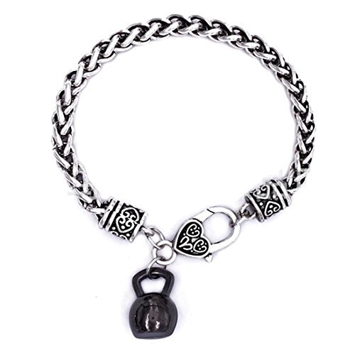 Pulsera de pesas negra, pulsera Kettlebell, fitness, levantamiento de pesas, pulsera personalizada