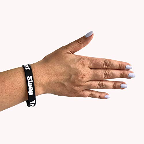 Pulsera negra Eat Sleep Train Repeat - Silicona / Caucho para hombres, mujeres o niños - Deporte, Fitness, Culturismo, Crossfit, Entrenamiento, Gimnasio