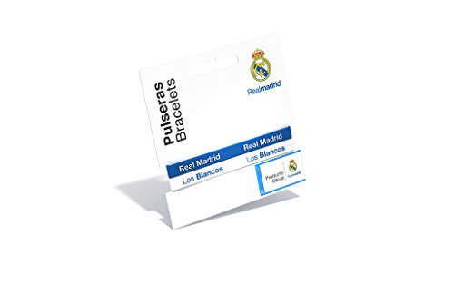 Pulsera Real Madrid Club de Fútbol Relieve Azul y Blanca Estándar para Hombre, Pulsera de Silicona, Producto Oficial