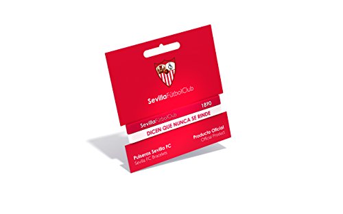 Pulsera Sevilla Fútbol Club Relieve Blanca y Roja Estándar para Hombre y Mujer | Pulsera Sevillista de silicona primera equipación | Apoya al Sevilla con un producto oficial | SFC
