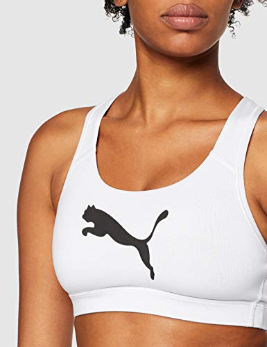 PUMA 4Keeps Bra M Sujetador Deportivo, Mujer, White Black Cat