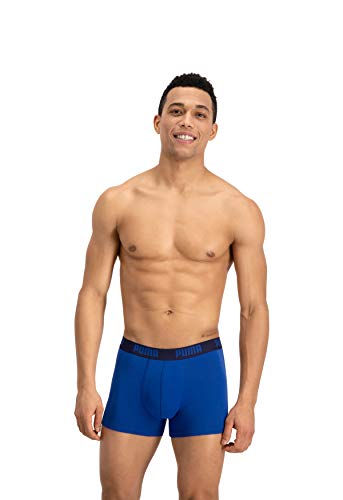 Puma Basic - Boxer para hombre, color Azul / Azul marino, talla Medium, paquete de 2