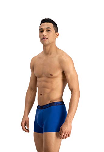 Puma Basic - Boxer para hombre, color Azul / Azul marino, talla Medium, paquete de 2