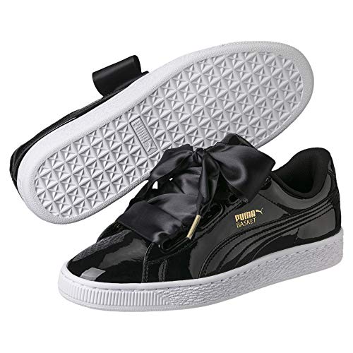 PUMA Basket Heart Patent WN'S, Zapatillas para Mujer, Negro Black Black, 40 EU