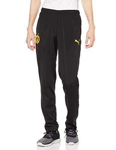 PUMA BVB Training Pants with Zip Pockets Chándal, Hombre, Black-Cyber Yellow, M
