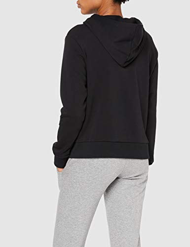 PUMA Classics Logo Hoody Sudadera, Mujer, Black-Metallic Silver, S