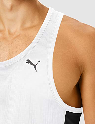 PUMA Cross The Line Singlet Camiseta De Tirantes, Hombre, Puma White-Puma Black, XS